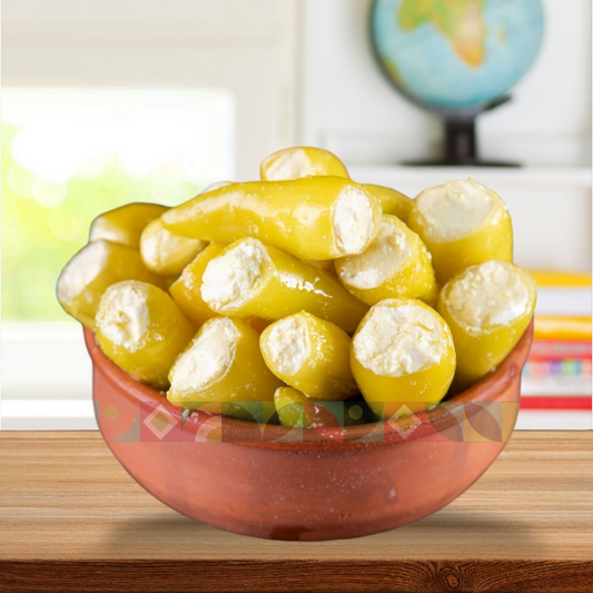 فلفل اصفر بارد محشي لبنة